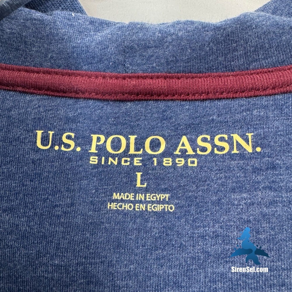 1236 U.S. Polo Assn. Full-Zip Hoodie – Size L – Heather Blue - Picture 4 of 15